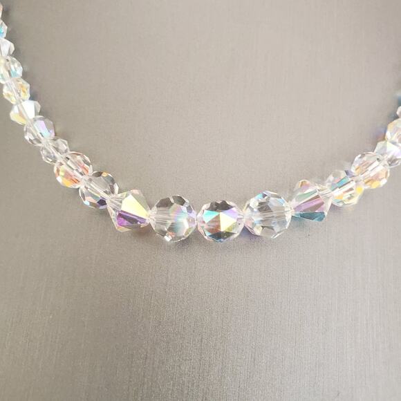 Givenchy Aurora Borealis Choker Necklace Silver Tone with clear crystals Signed - Picture 2 of 9